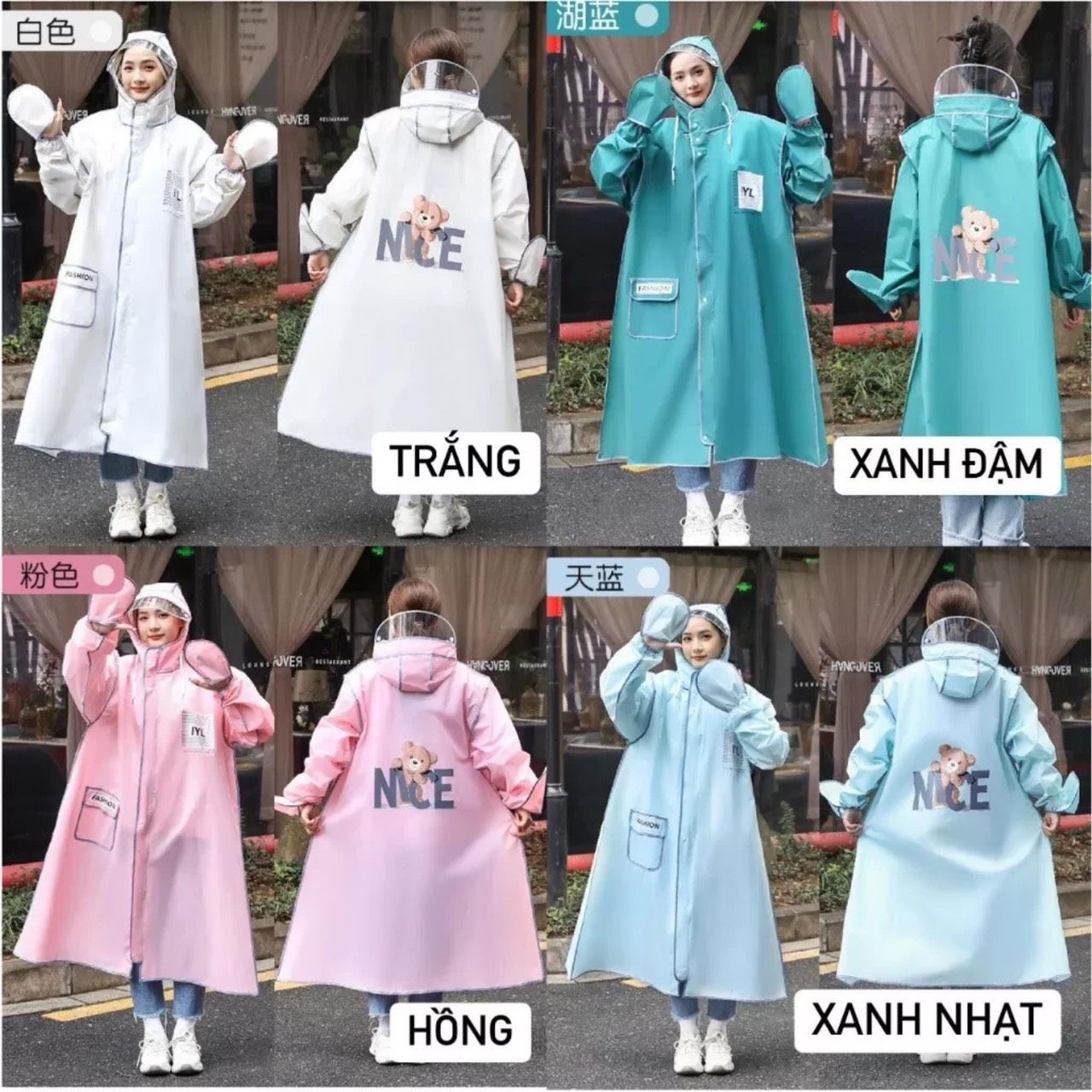 ÁO MƯA THỜI TRANG GẤU NICE